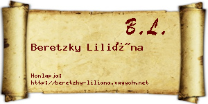Beretzky Liliána névjegykártya